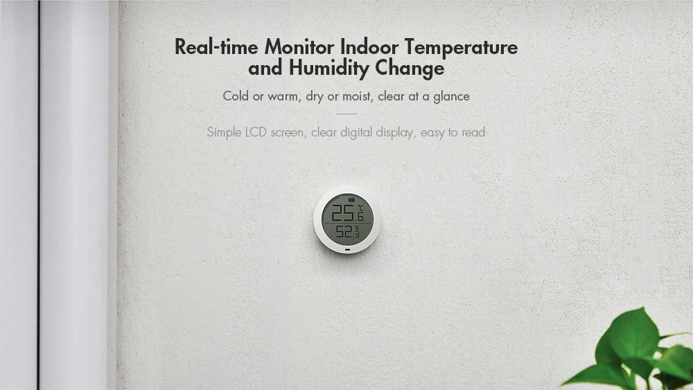 Xiaomi Smart Thermostat Accuracy Indoor Temperature and Humidity Monitor- White