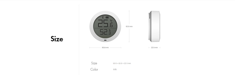 Xiaomi Smart Thermostat Accuracy Indoor Temperature and Humidity Monitor- White