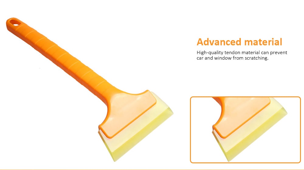Winter Snow Ice Removal Scraper Tendon Shovel with Long Handled for Car Truck SUV Windshield Auto- Rubber Ducky Yellow