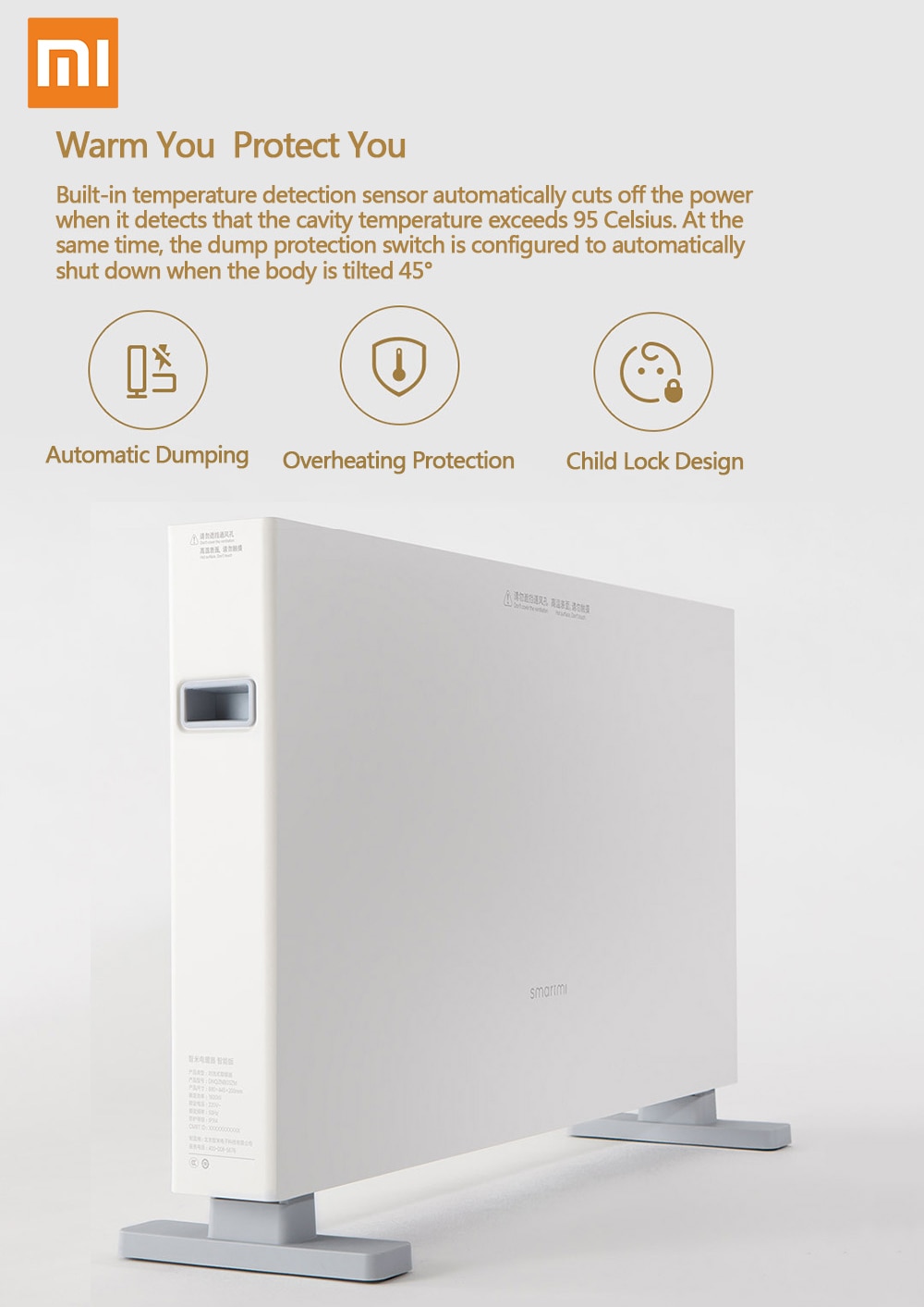 Smartmi Smart Waterproof Electric Heater ( Xiaomi Ecosystem Product ) - White