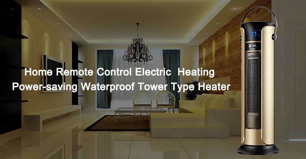 ZG - NSB - 2000 Home Remote Control Electric Heating Power-saving Waterproof Tower Type Heater - Rose Gold