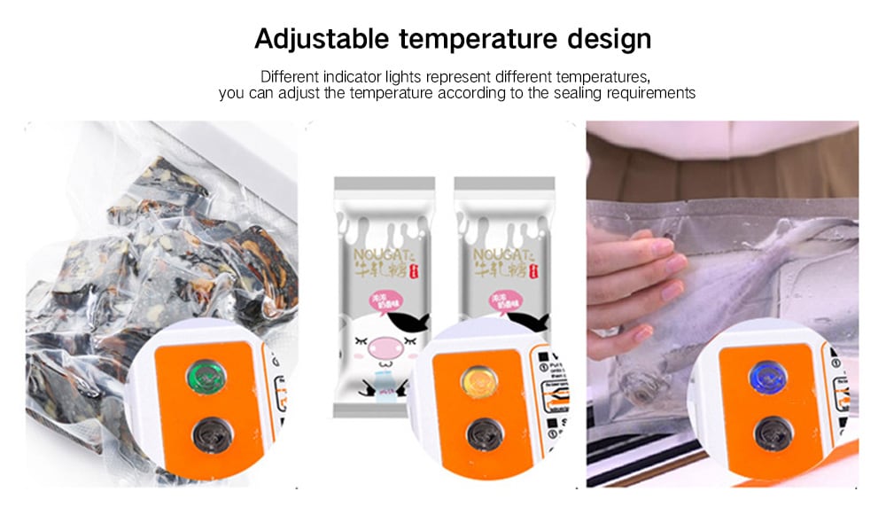 Single Pump Food Small Household Automatic Adjustable Temperature Plastic Vacuum Sealing Machine- White EU Plug