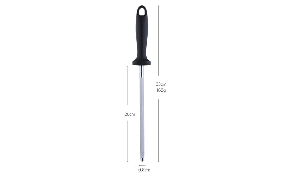 Stainless Steel Knife Stick Handheld Kitchen Sharpening Stone- Black