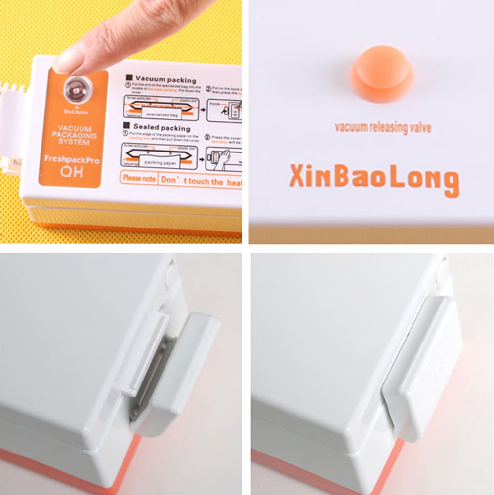 XinBaoLong QH - 01 Automatic Electric Vacuum Food Sealer Machine- Orange EU Plug