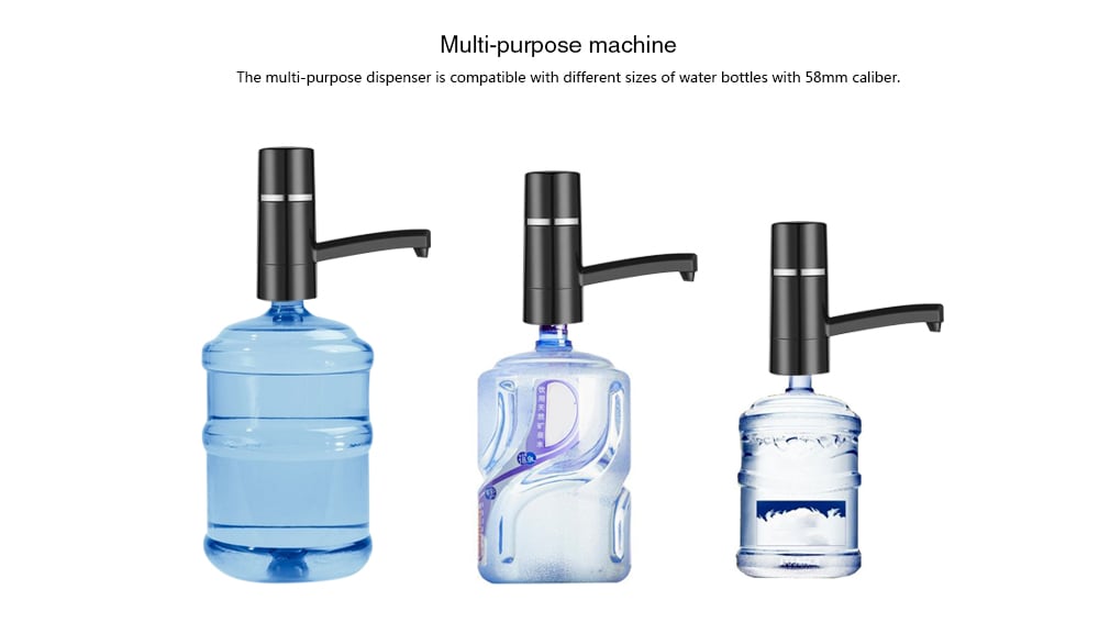 Wireless Rechargeable Electric Water Pump Bottle Dispenser Portable Drinking Bottles Drink Ware Tools- White