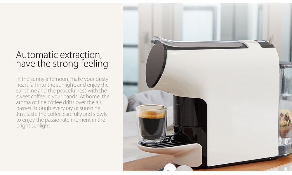 SCISHARE 19-bar Capsule Automatic Coffee Maker Espresso Machine- White