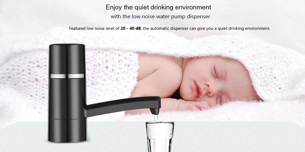 Wireless Rechargeable Electric Water Pump Bottle Dispenser Portable Drinking Bottles Drink Ware Tools- Black