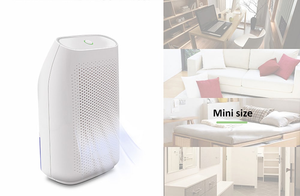 T8 700ml Small Semiconductor Dehumidifier Household Moisture-proof Electronic Intelligent Dehumidifier- Milk White