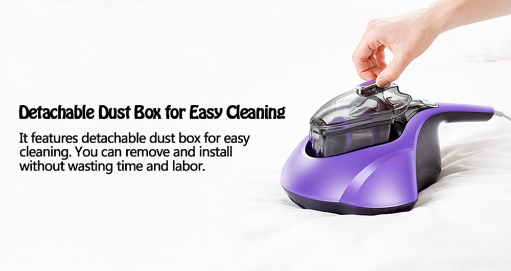 PUPPYOO WP606 Household Mini Vacuum Cleaner Ultraviolet Dust Mite Controller- Lovely Purple