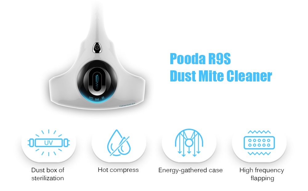Pooda R9S Wired Handheld Detachment Dust Mite Cleaner- White
