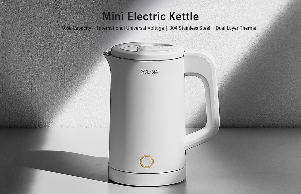 S06 - W1 Electric Kettle Double Layer Anti-scalding Wide Voltage 304 Stainless Steel from Xiaomi youpin- Milk White