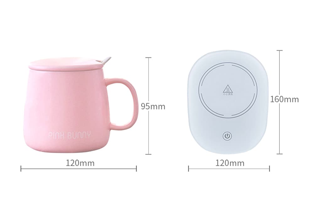 Warm Milk Insulation Base Coaster Household Thermostatic Electric Hot Water Cup - Pink