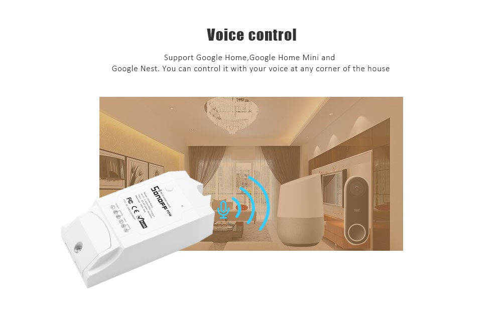 Sonoff Pow R2 WiFi Intelligent Remote Power Monitor Electricity Statistics Current Metering Switch Modification Part- White