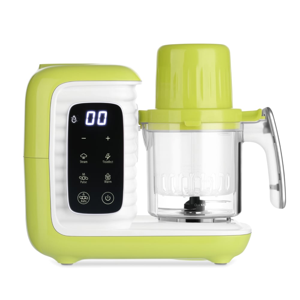 zanmini BFP - 2800E Baby Food Cooker, Steamer and Blender- Yellow Green EU Plug