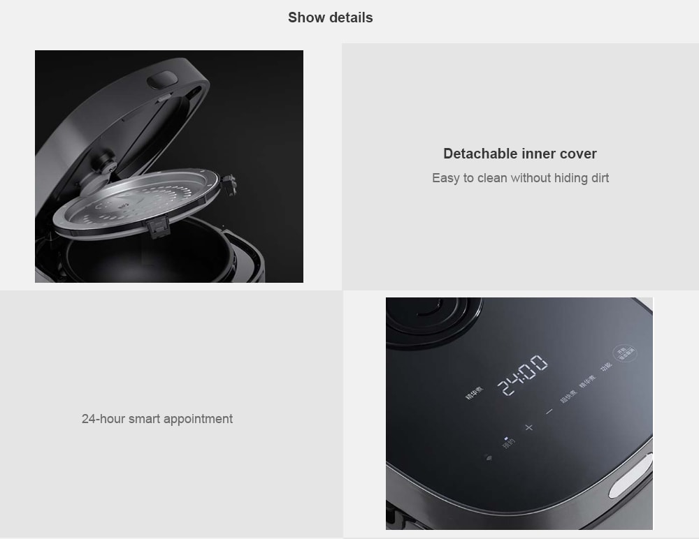 VIOMI VXFB40B - IH Intelligent Multifunctional Rice Cooker from Xiaomi youpin- Carbon Gray