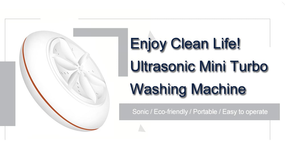 Ultrasonic Mini Turbo Washing Machine- White