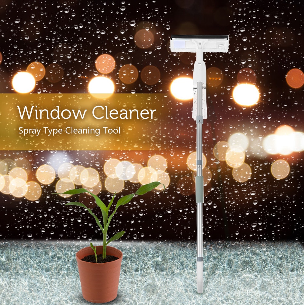 Spray Type Bilateral Cleaning Window Cleaner Sweeper- White