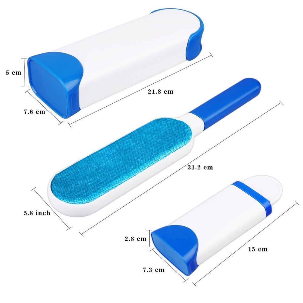 Reusable Pet Fur Lint Remover Portable Travel Size Hair Cleaner Brusher- Blue