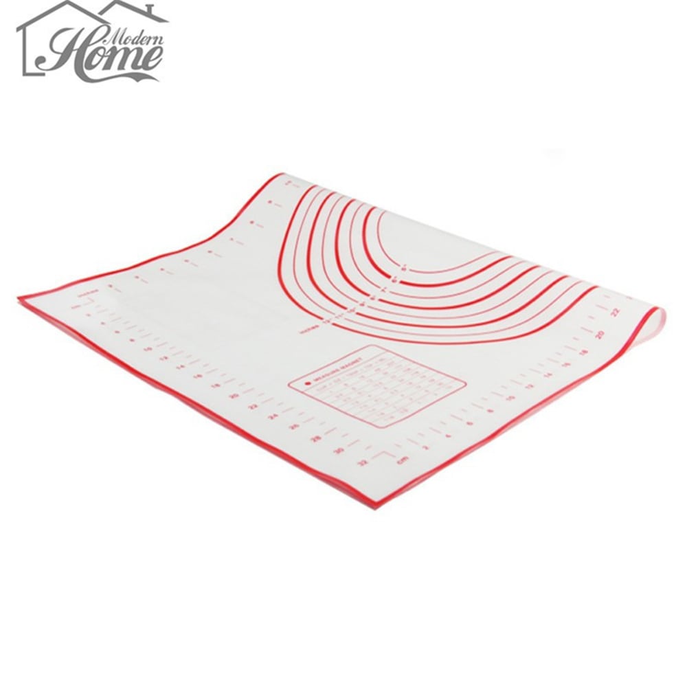 Silicone Baking Mats Sheet Pizza Dough Pastry Kitchen Gadgets Cooking Tools- Red 26*29cm