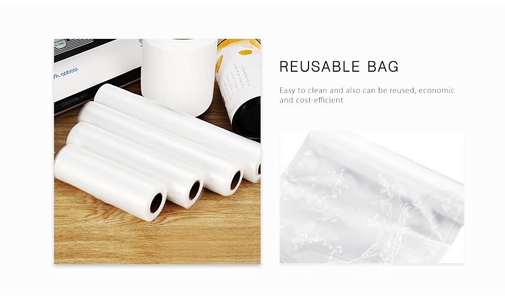 Tripod Food Fresh-keeping Bag Vacuum Seal Roll- Transparent 15 x 500cm