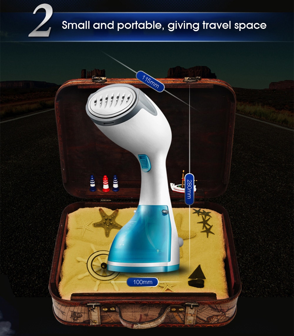 ZG - G3000 Handheld Mini Lightweight Electric Iron Portable Ironing Bucket- Crystal Blue Chinese Plug (3-pin)