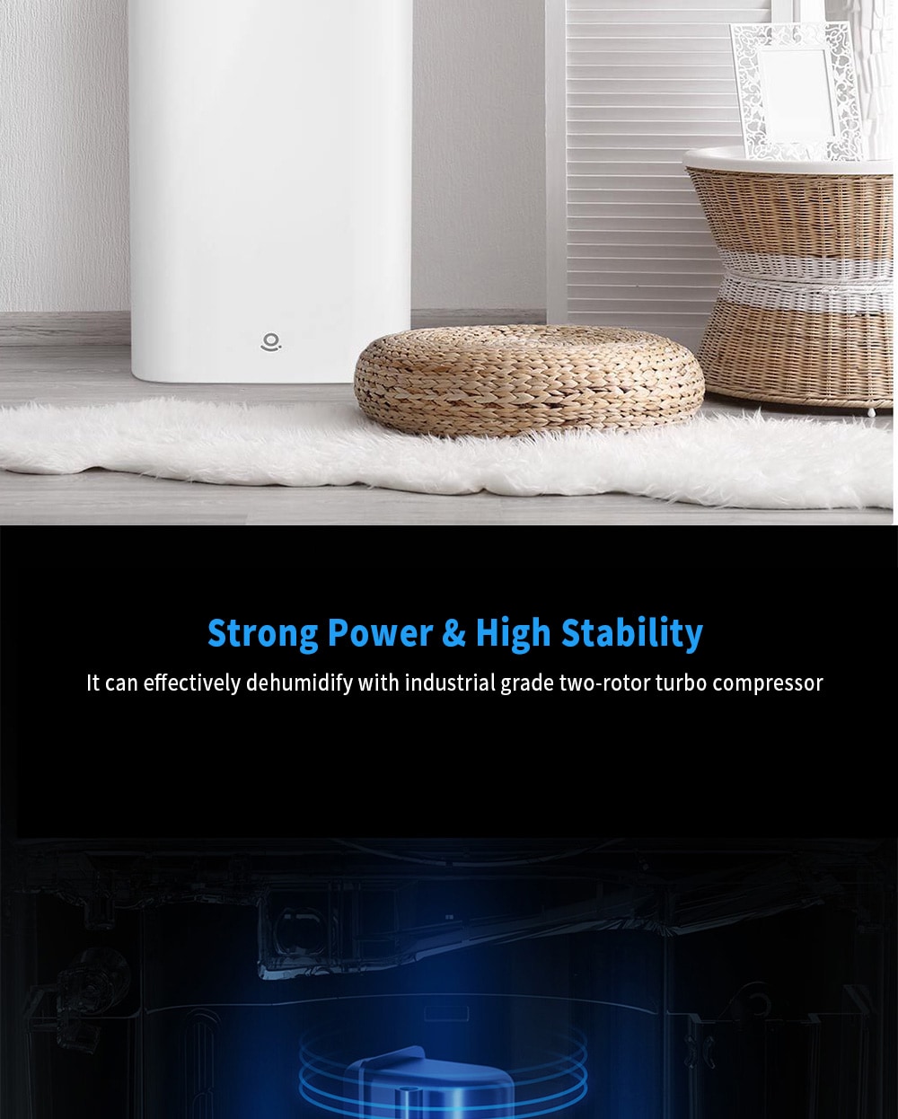 Zhibai Electric Air Dehumidifier Moisture Absorbing Dryer from Xiaomi Youpin- White Chinese Plug (3-pin)