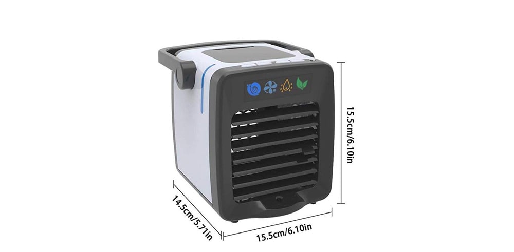 USB Mini Desktop Cold Air Conditioner Fan Humidifier - Black