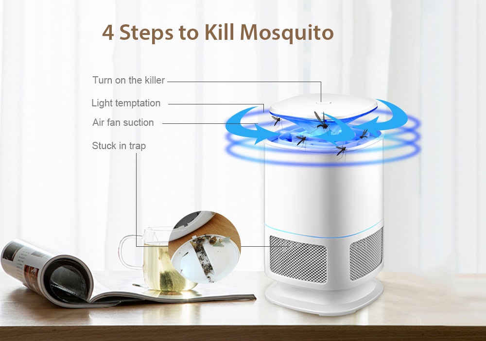 Electric Mosquito Trap Lamp Indoors Insect Repellent- Black