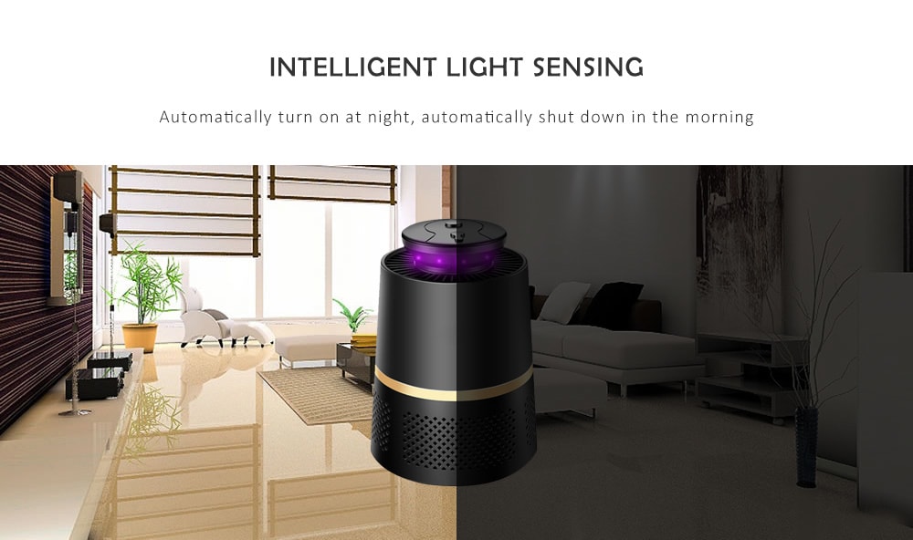 USB Household Photocatalyst LED Anti-mosquito Lamp     - Black