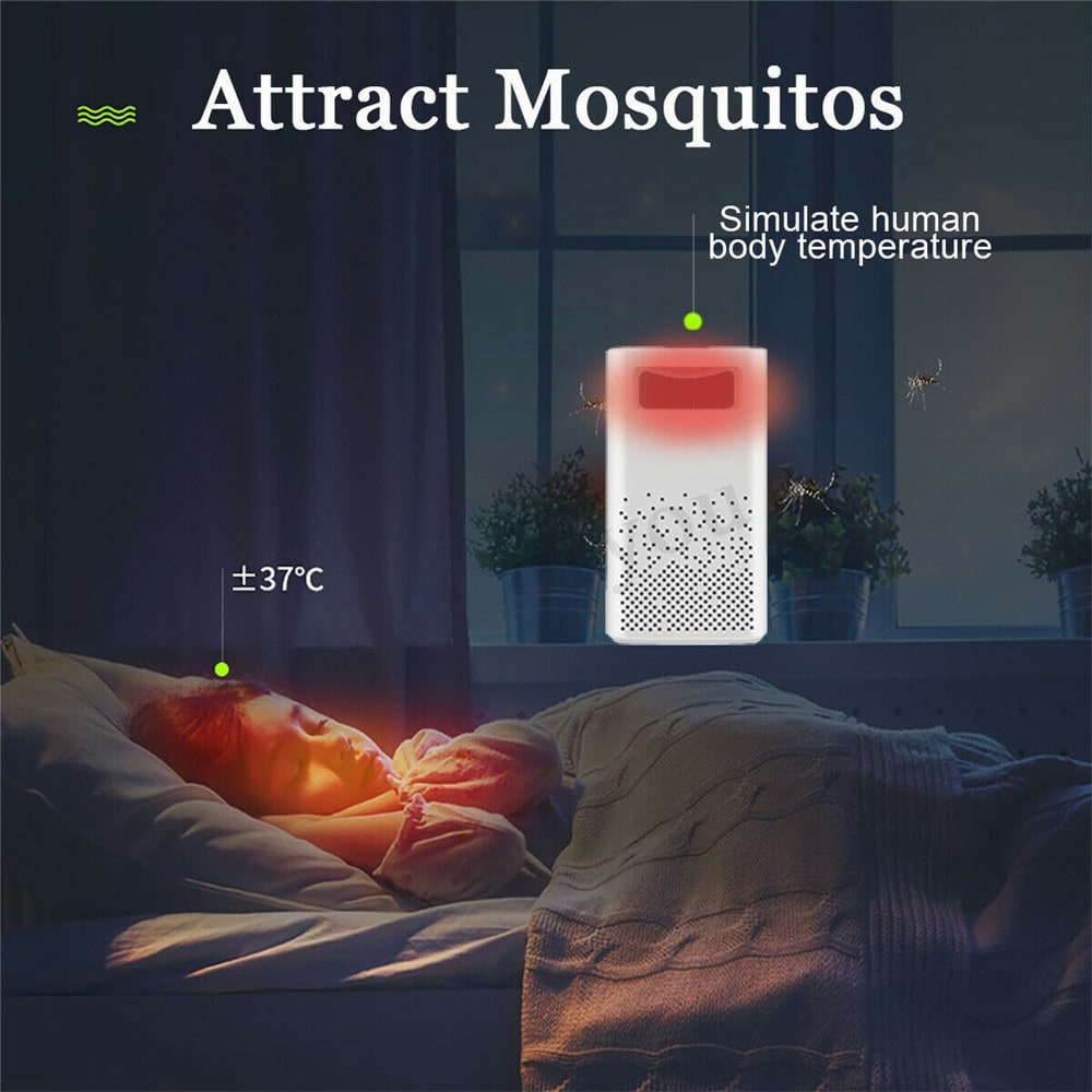 USB Photocatalytic Mosquito Killer Lamp Insect Trap Lighting Repellent- White