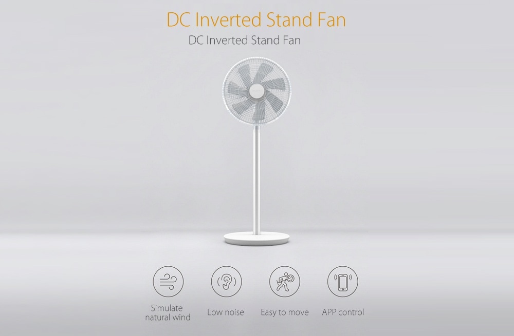 Smart DC Frequency Stand Fan APP Remote Control- White