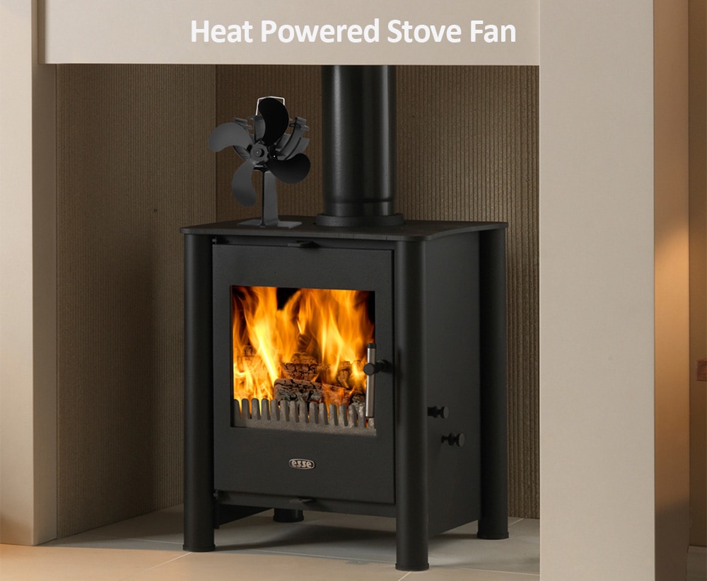 XL - BLFS - 700E Heat Powered Stove Fan- Black