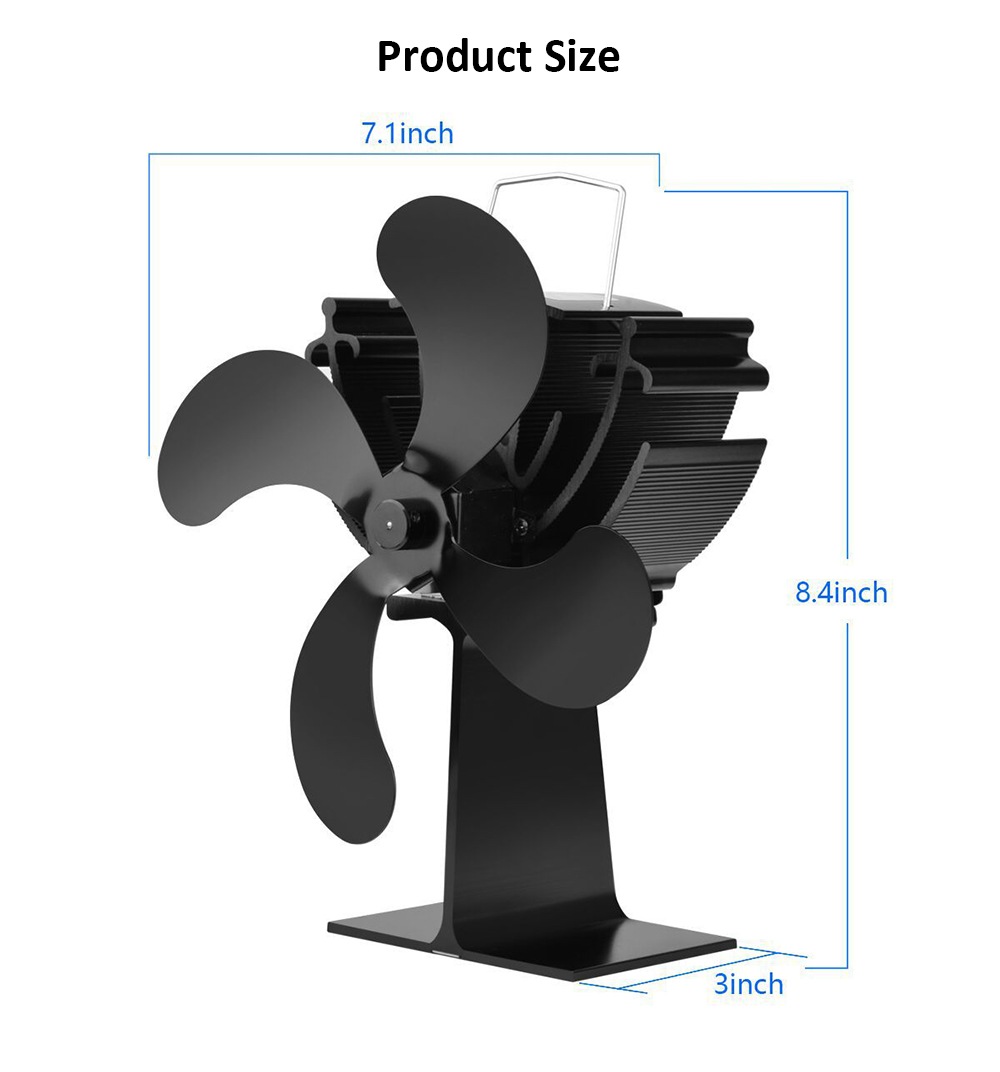 XL - BLFS - 700E Heat Powered Stove Fan- Black