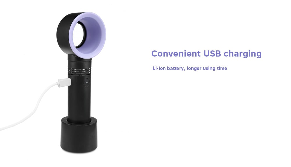 Portable USB Cordless Bladeless Fan- Black
