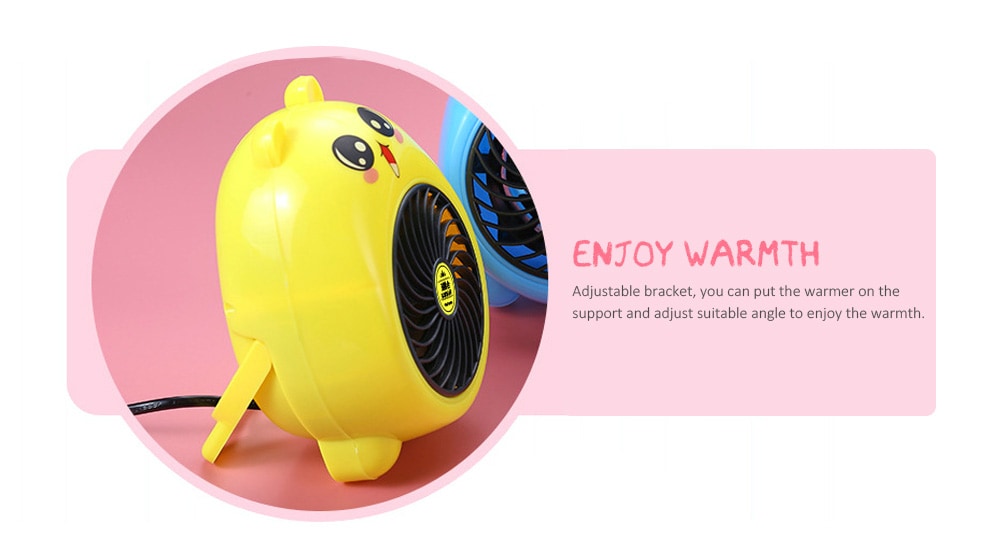 Cute Safety Fan Energy-saving Heater Mini Air Warmer Household Room Office- Deep Sky Blue