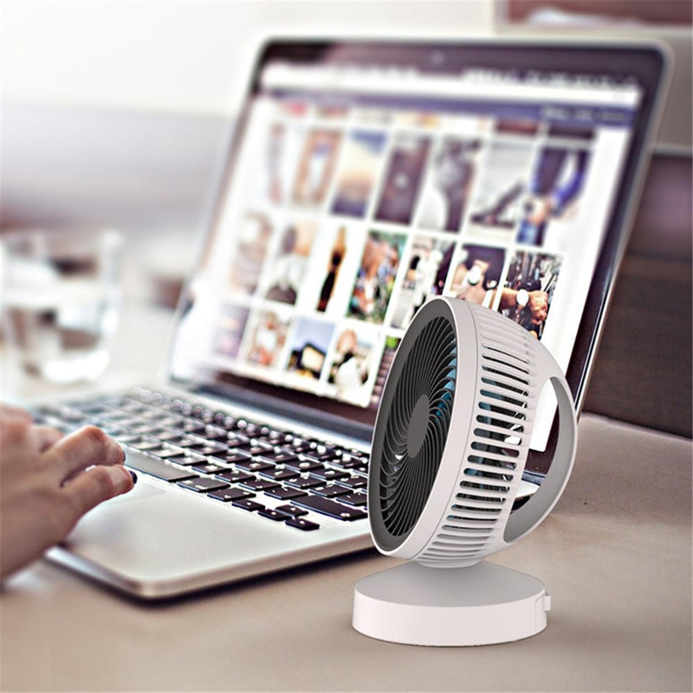 Portable USB Desktop Mute Mini Fan- White
