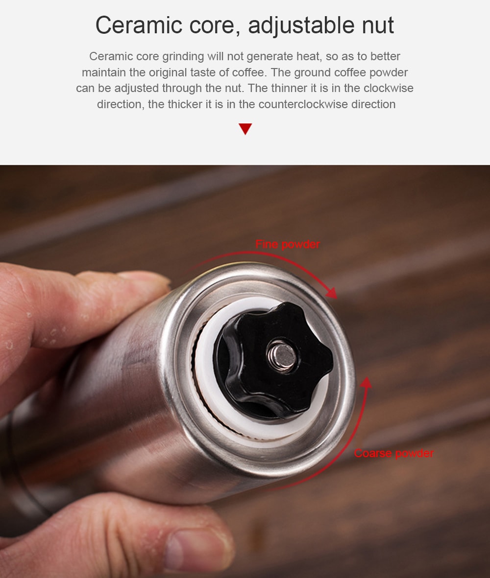 Portable Manual Coffee Grinder- Silver