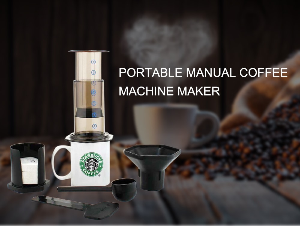 Portable Manual Coffee Machine Maker- Brown Bear
