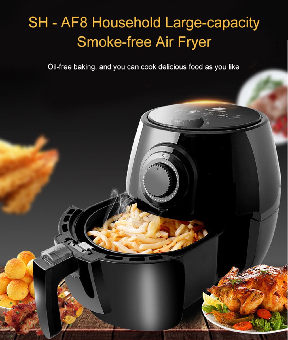 SH - AF8 Household Large-capacity Smoke-free Air Fryer- Black