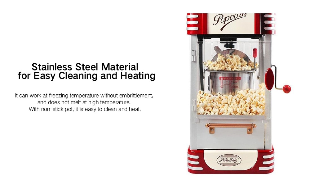 Stainless Steel Automatic Spherical Commercial Popcorn Machine- Red