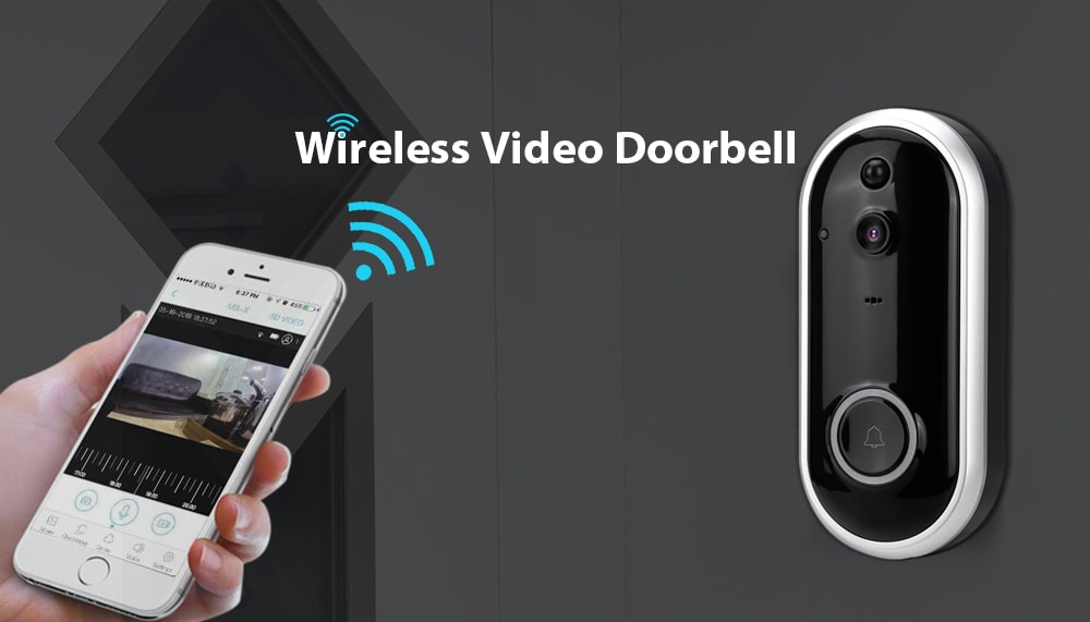 Stalwall L12 Rechargeable Battery Wi-Fi Intercom Wireless Video Doorbell- Black