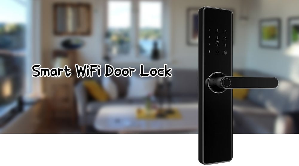 RSH - WD003 Supports Alexa Voice Control Smart Home Wifi Door Lock- Black