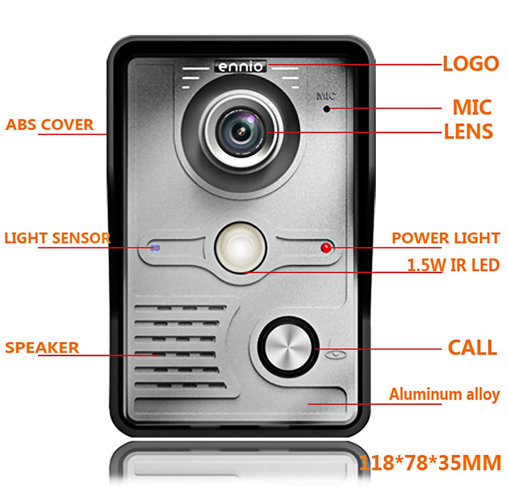 SY812MKW11 7 Inches TFT Screen Hands Free Video Interphone Doorbell Intercom- Silver White EU Plug