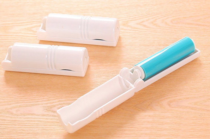 Portable Reusable Sticky Lint Roller Pet Hair Remover Dust Cleaner- White
