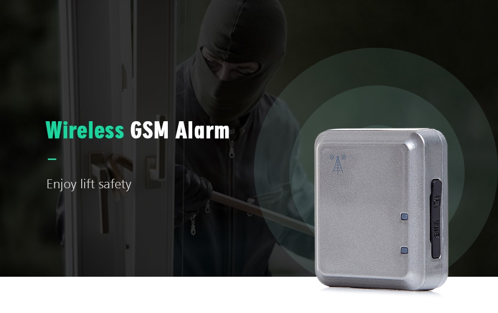 V13 Wireless Smart GSM Alarm Mini Door Magnetic Burglar Alarm Remote Monitoring GPS Tracker- Silver