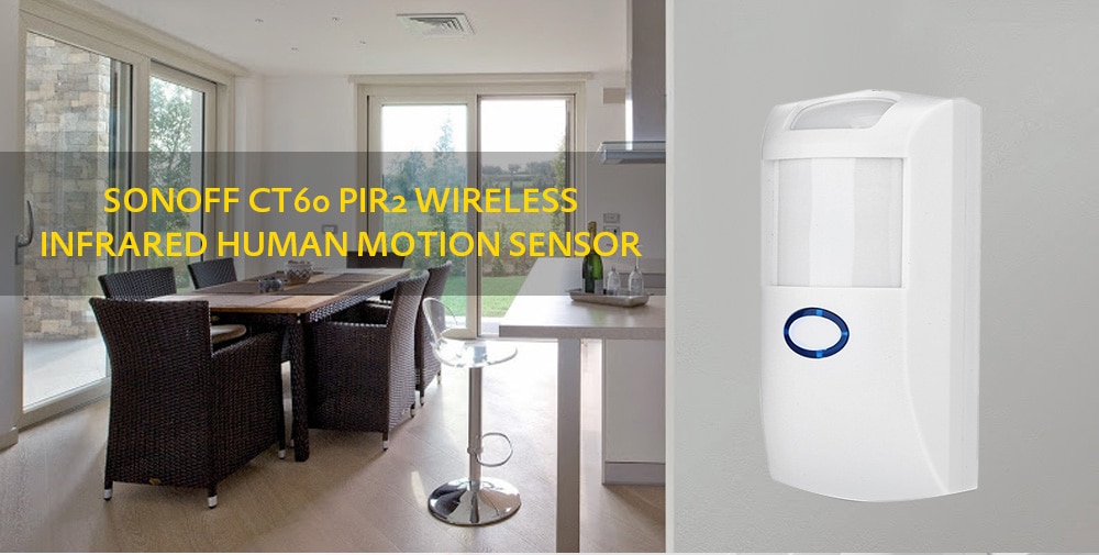 SONOFF CT60 PIR2 Wireless Infrared Detector Human Body Motion Sensor for Smart Home Security Alarm - White