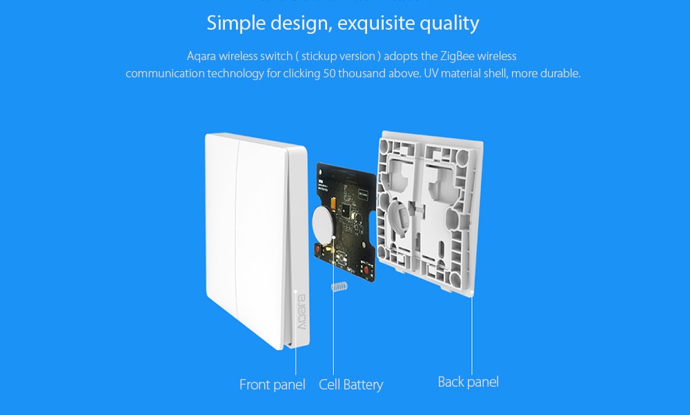 Xiaomi Aqara Smart Light Switch Wireless Version Single Key- Milk white