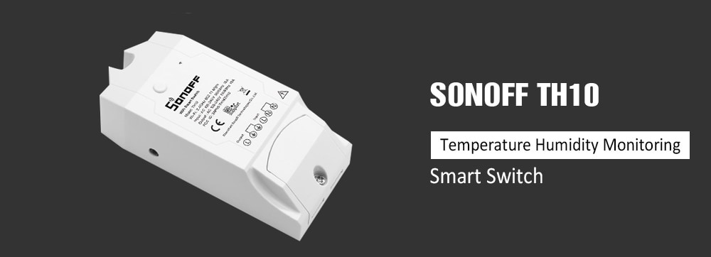 SONOFF TH10 Temperature and Humidity Monitoring WiFi Smart Switch for Home Automation System- White