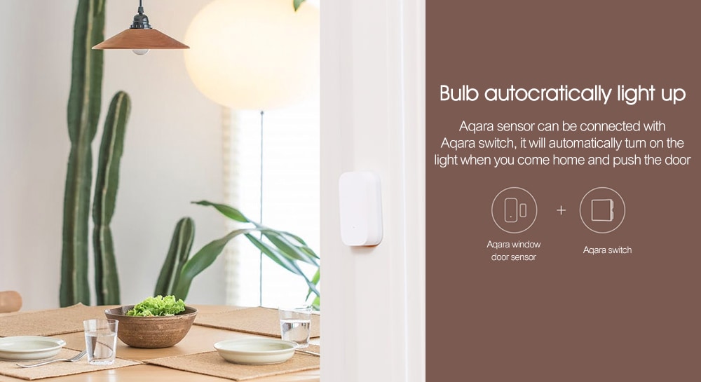 Aqara Smart Window Door Sensor Intelligent Home Security Equipment with ZigBee Wireless Connection- Milk white