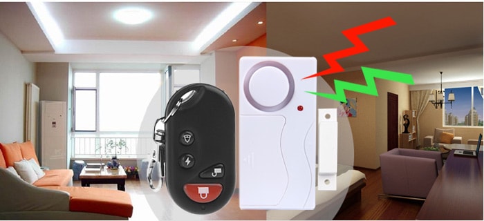 Remote Control Door Security Alarm Smart Magnetic Sensor Window Anti-theft Alertor for Home Office Warehouse- White